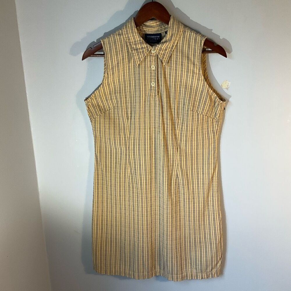 Vintage Liz Claiborne Petites Lizsport Waffle Weave Dress, 8P. Butter Yellow Sum - Picture 14 of 15
